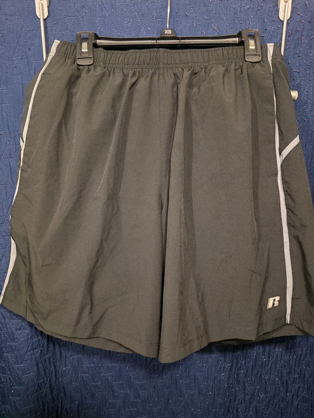 Russell Athletic Men's Black Athletic Shorts with Contrast Piping